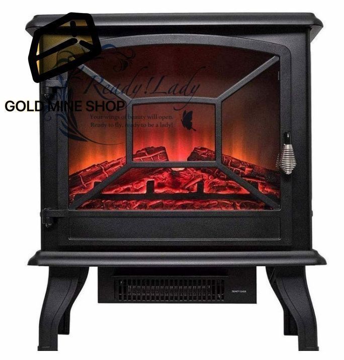 ポータブル電気ストーブ暖炉電気暖炉 3 D薪ストーブ炎効果と2つの熱設定付き ポータブルスペースヒーター1600 W赤