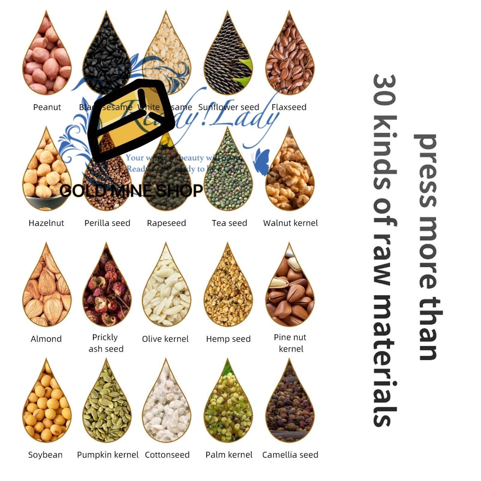 自動電動オイルプレス機 1200 Wステンレススチールナッツオイル抽出機 40 300℃温度調節 業務用 家庭用 コールドオイル抽出機