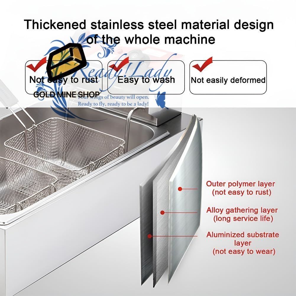 電気ディープフライヤー カウンタートップステンレススチールキッチンファットフライヤー