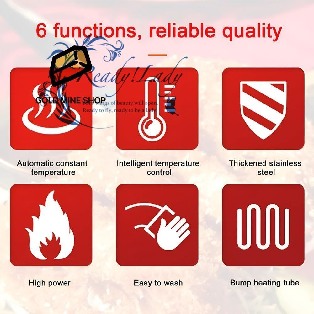 カウンタートップステンレススチールキッチンファットフライヤー 蓋と2つのオイルバスケット付き12L