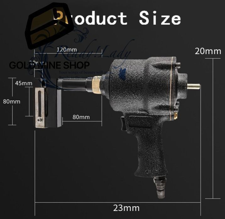 空気圧ホールパンチャー 13MMエアメタルホールパンチツール プロフェッショナルパンチネイラー 調整 なマージン クランプヘッド360°回転 ドアや窓 工場 オフィス 家庭用