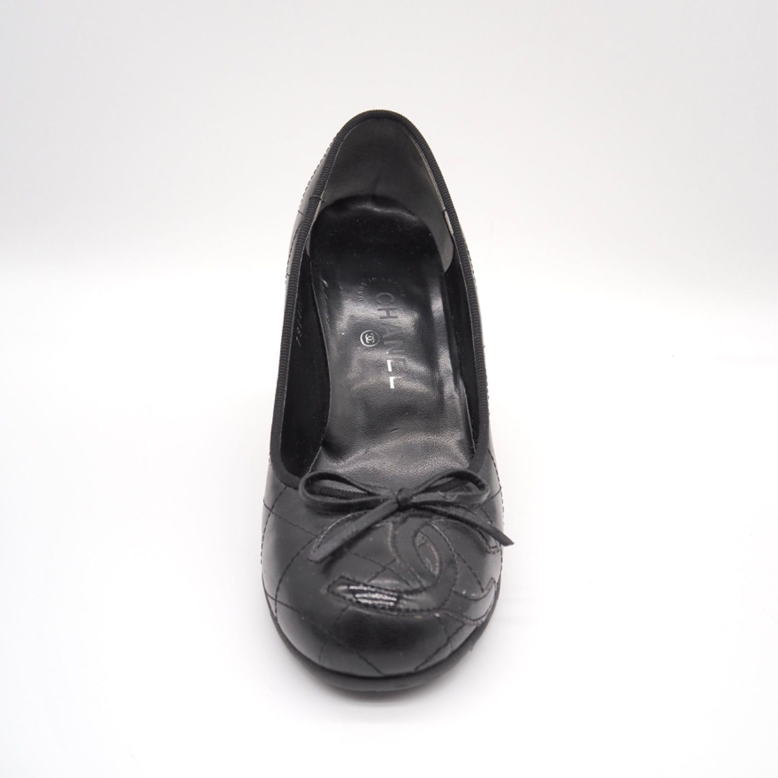 CHANEL ココマーク パンプス レザー ブラック シャネル