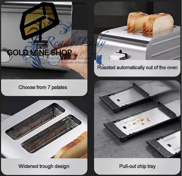2250W 業務用トースター 6枚切りステンレススチール製ポップアップ電気トースター 7段階調整 取り外し なパンくずトレイ 家庭用 レストラン オフィス バー スナックバー用 WWW_OPDRERGINERDOGAN_COM