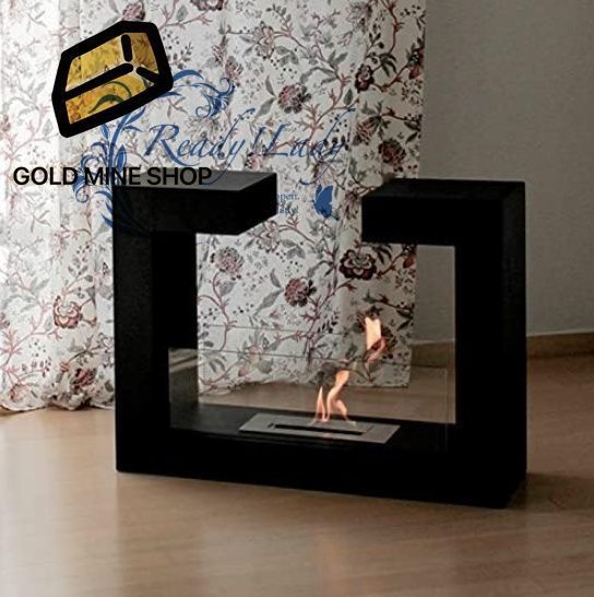 バイオエタノール暖炉 の炎エタノール暖炉 屋内 屋外両用 アウトドア ストーブ 幅73 奥行25 高さ58 cm 黒