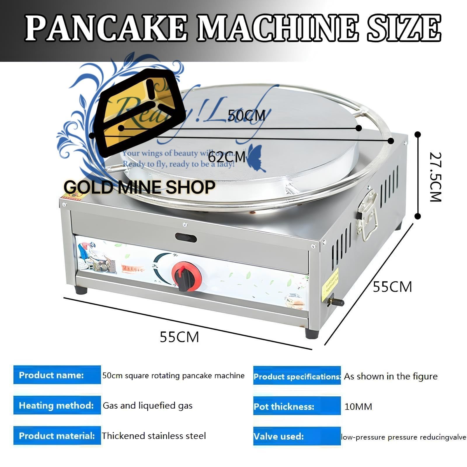 【人気新作】 50cm 業務用クレープメーカーマシン パンケーキグリドル 大型ホットプレート ノンスティック電気グリドル ガス LPG用