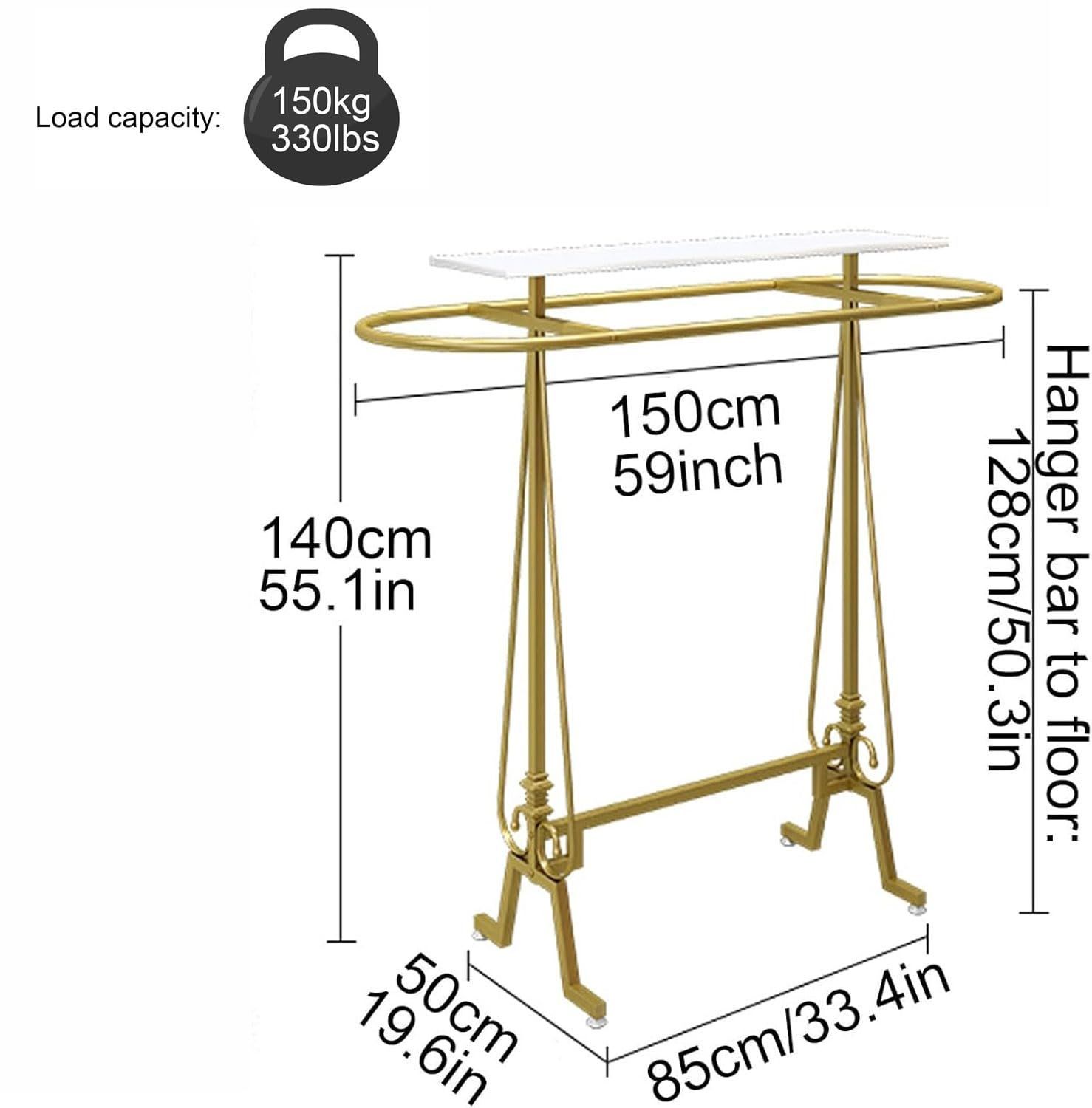 楕円形鉄製衣類吊り下げラック 小売用衣類ラック