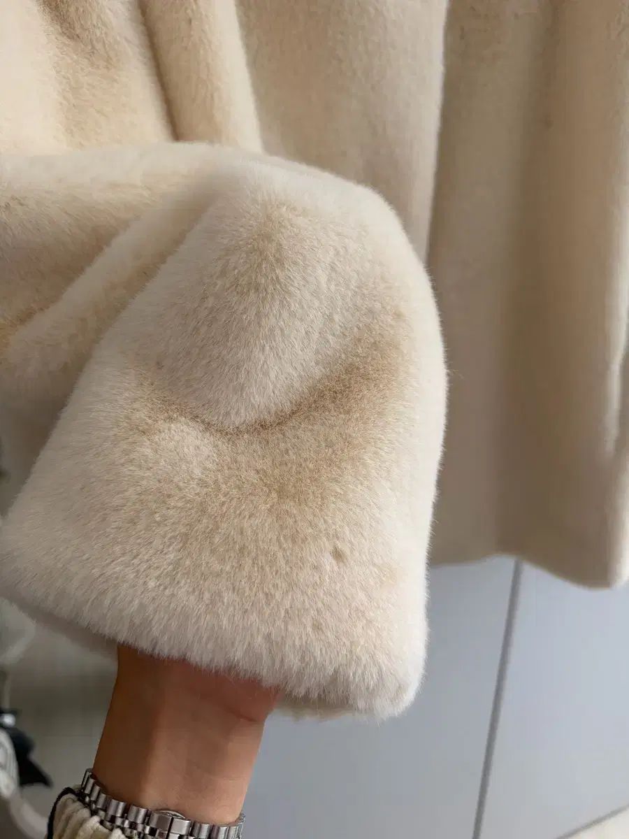 アイボリー ファー ジャケット コート カラ 取り外し GULLKHAN_COM