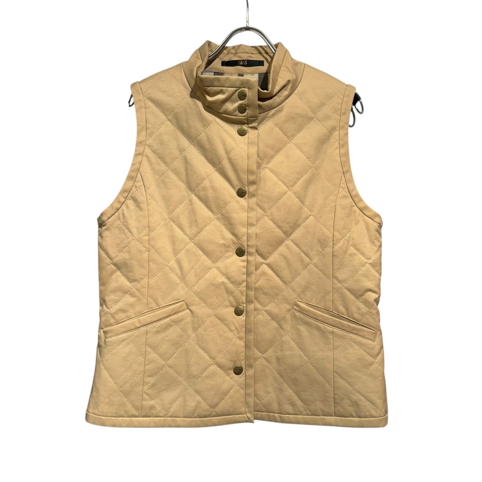 Daks ダックス 11 611947 キルティングベスト レディース ベージュ サイズ9 AR