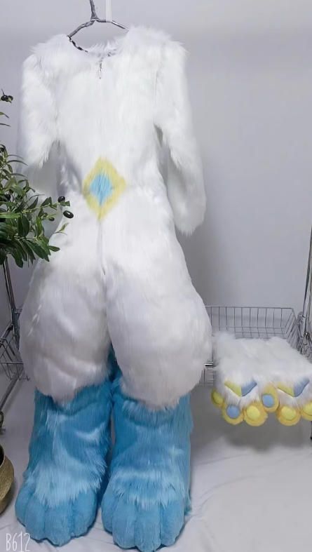 着ぐるみ ケモノ体 フルスーツ セット NO.53 青 ブルー 全頭ヘッド ファースーツ ぬいぐるみ コスプレ コスチューム