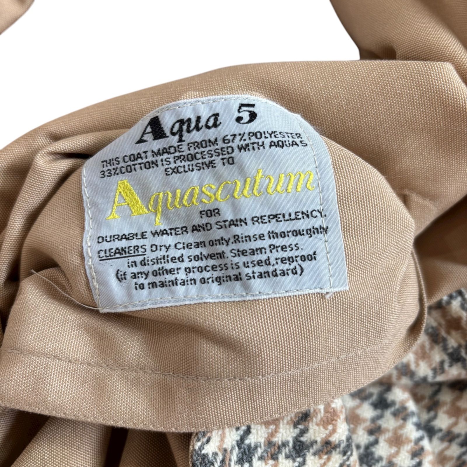 【38?】AQUASCUTUM インバネス　千鳥格子 38?】AQUASCUTUM インバネス 千鳥格子