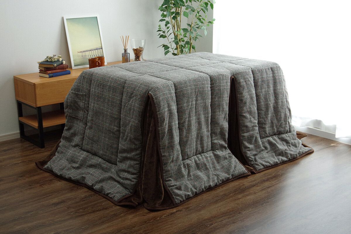 ツイード調 こたつ布 ハイタイプ 235✕290cm ツイード生地 フランネル生地 ジャバラ 高脚 長方形 省スペース シンプル