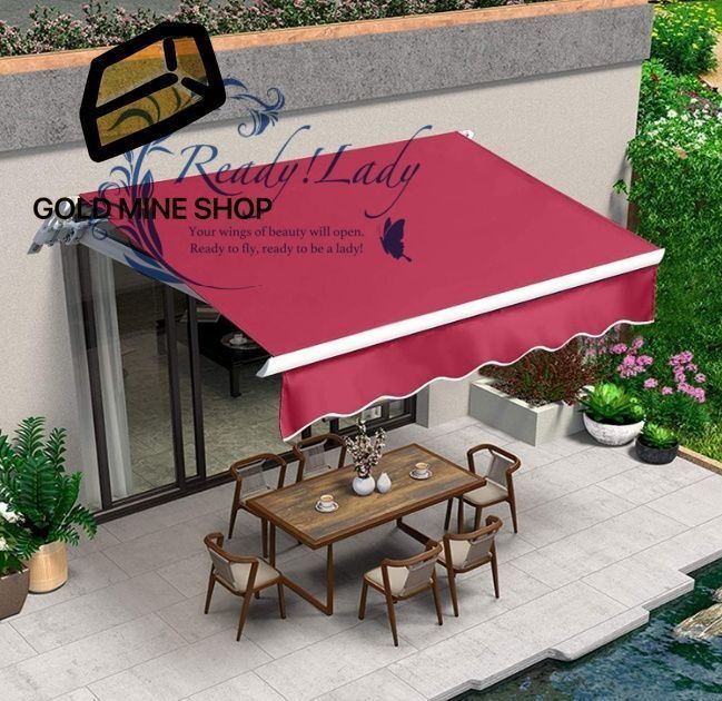 後付け日よけシェードパティオオーニングオーニング 巻き取り式日よけ