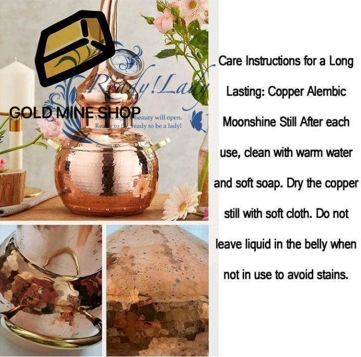 3L 純銅製密造酒蒸留器 自家製蒸留キット 温度計付き DIY 家庭用蒸留キット エッセンシャルオイル ヒドロゾルなど用 MARWIL-DEMENAGEMENTS_CH