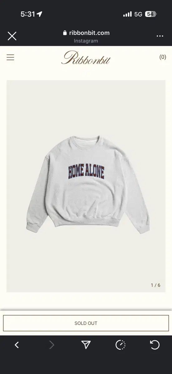 RIBBONBIT ホームアローン スウェットシャツ