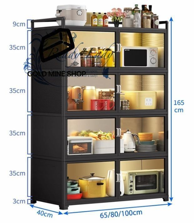 食器だな キッチン 食器棚 ひとり暮らし用 食器棚 スリム 食器棚 キャスター付き キッチン 収納 食器棚 収納 北欧風 大容量 扉付 防塵 ネジ不要 スナップ丨構造 簡単組立 ブラック 100x40x165cm