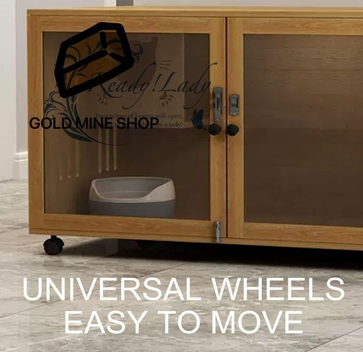 猫 ケージ 木製 木製 キャットハウス 猫用コンドミニアム 猫引っかきポスト付き 車輪付き特大キャットヴィラ 屋内猫用の大型木製キャットケージ ユニバーサルホイール付きキャットケージ 換気設計 Pink WWW_GEBZETESISAT_COM_TR