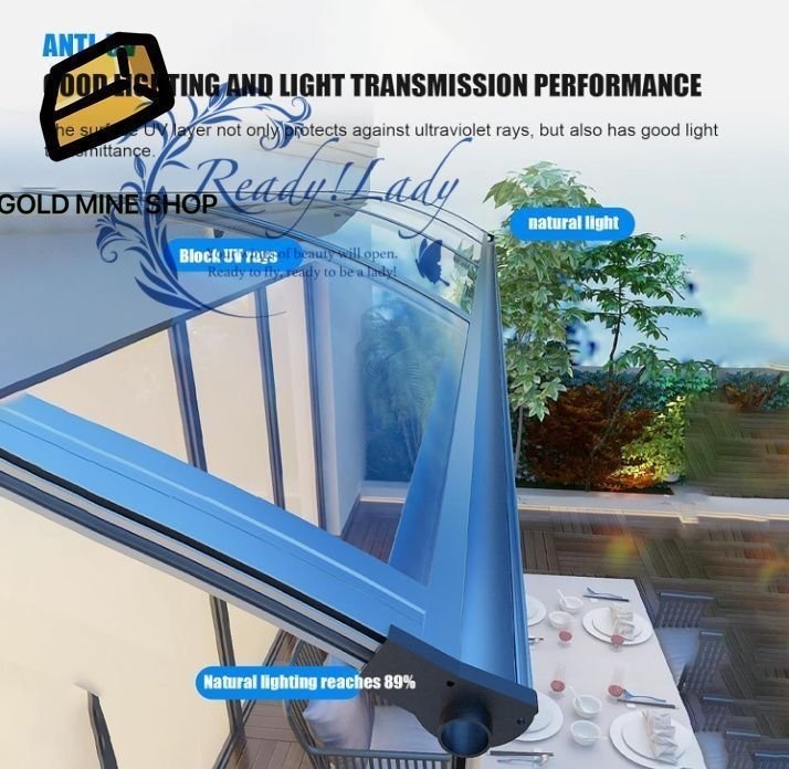 ポリカーボネート透明なひさ雨雪保護