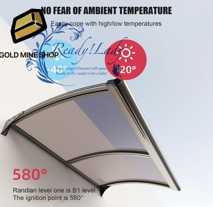 ポリカーボネート透明なひさ雨雪保護