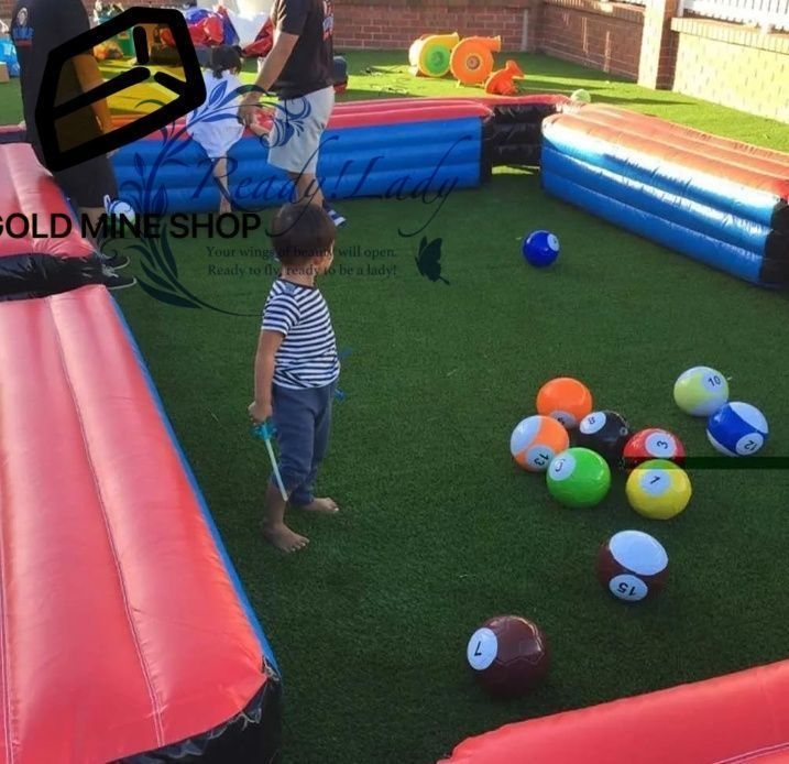 屋外インフレータブルランドビリヤードテーブル インフレータブルスポーツゲームビリヤード遊び場 スヌーカーテーブルインフレータブルスヌーカープールフットボールスヌーカービリヤード ボールと送風機付き 10 x 8 m