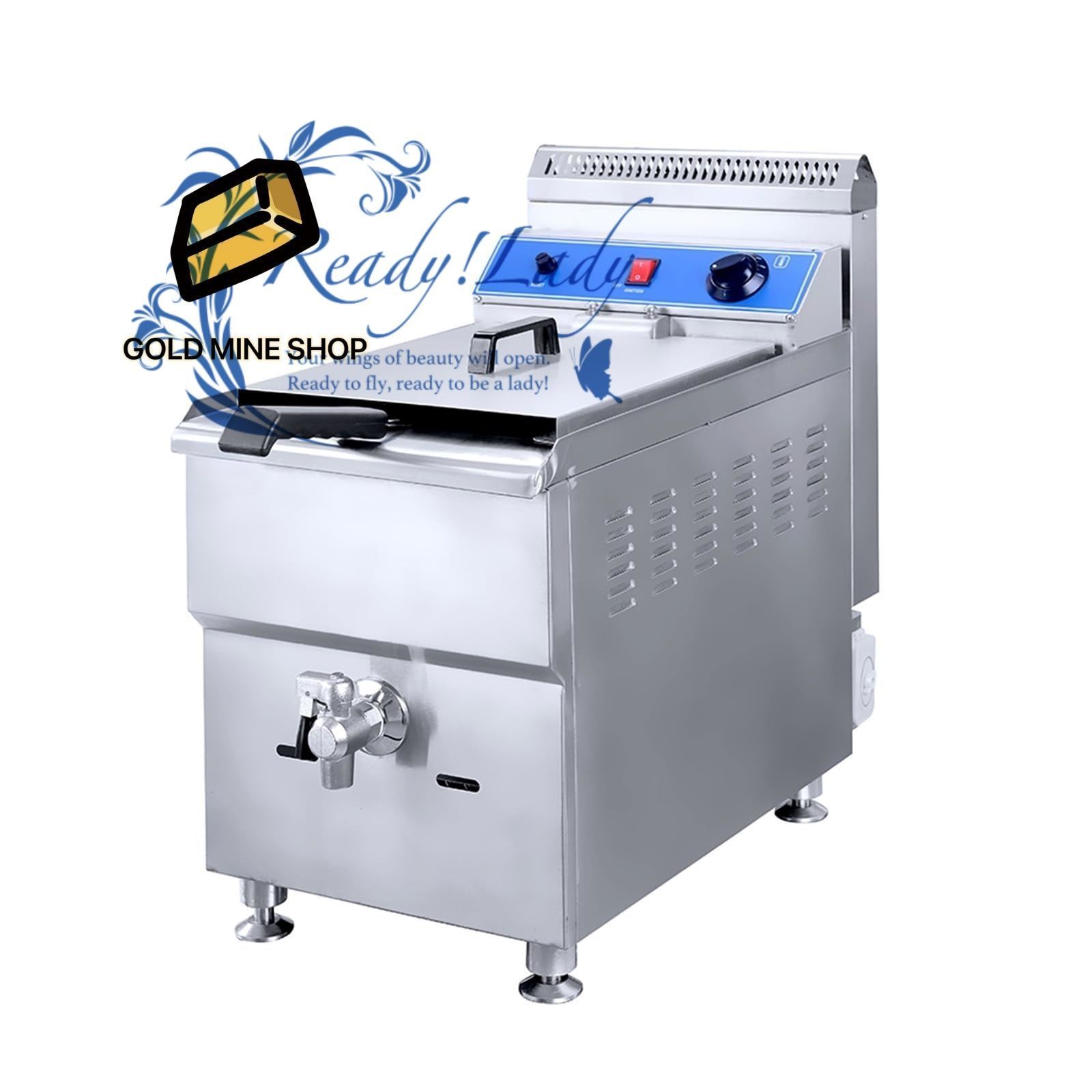 18L ガスフライヤープロフェッショナル商業ディープフライヤーマシンステンレス鋼ガスディープチップチキンフライ 家庭用 業務用
