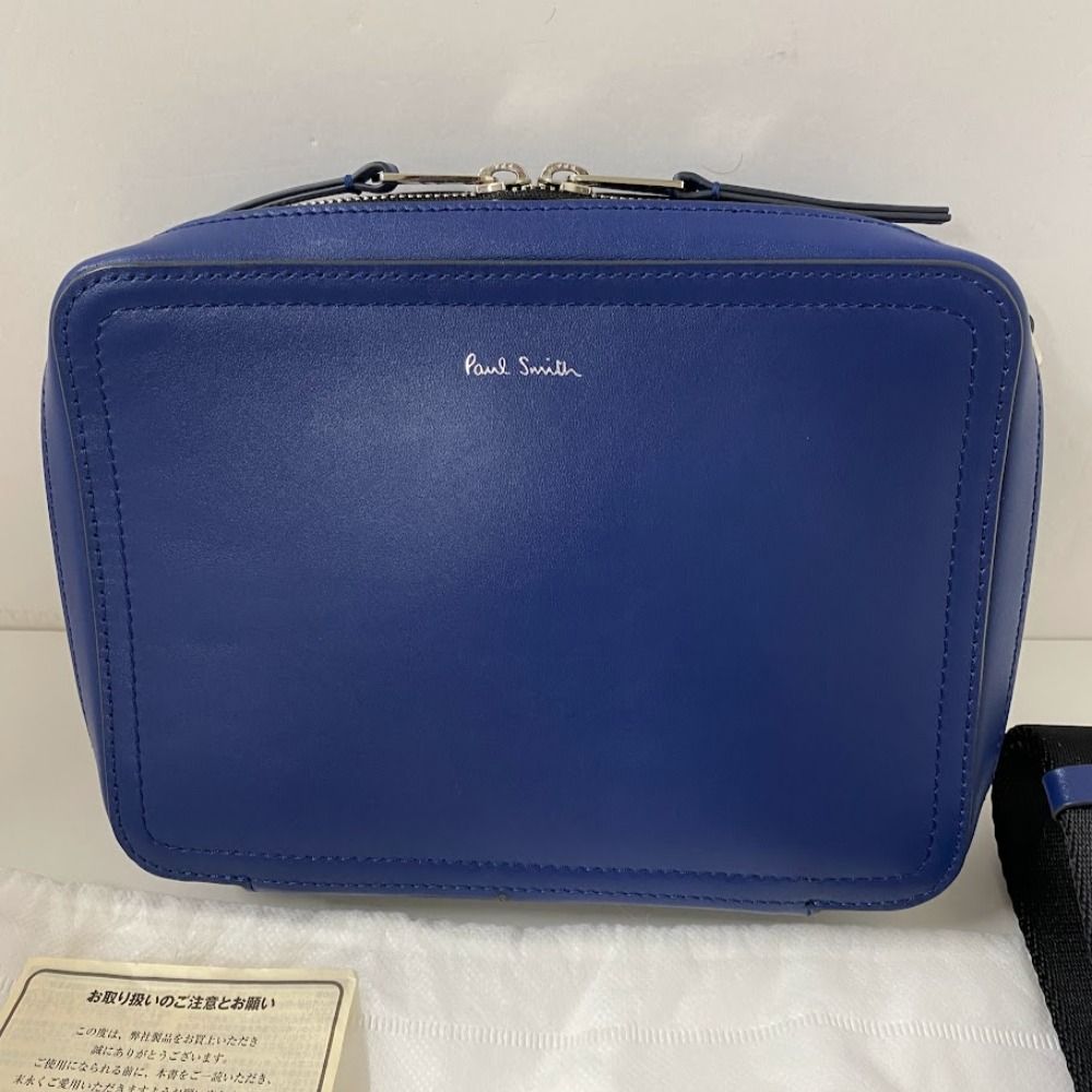 08w13875 ポール スミス Paul Smith シグネチャーストライプトリム ミニショルダー ブルー ショルダーバッグ 品