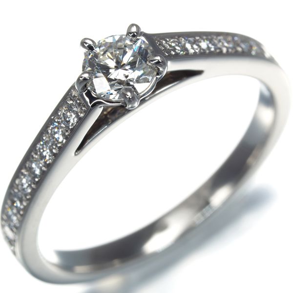 ショーメ リング ダイヤ ダイヤモンド 0.31ct G VVS2 VG フリソン ソリテール 10.5号 Pt950 鑑定書 178340