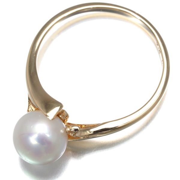 ミキモト リング パール 真珠 7.3mm 12号 K14YG 179943