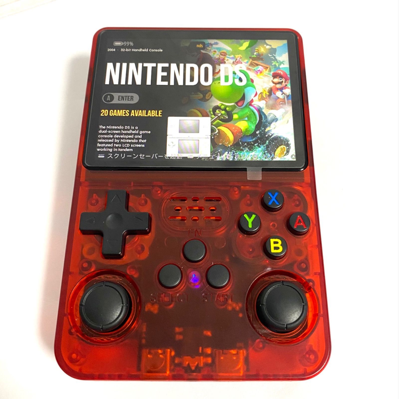 R36S ゲームコンソール スケルトン クリアレッド レトロゲーム