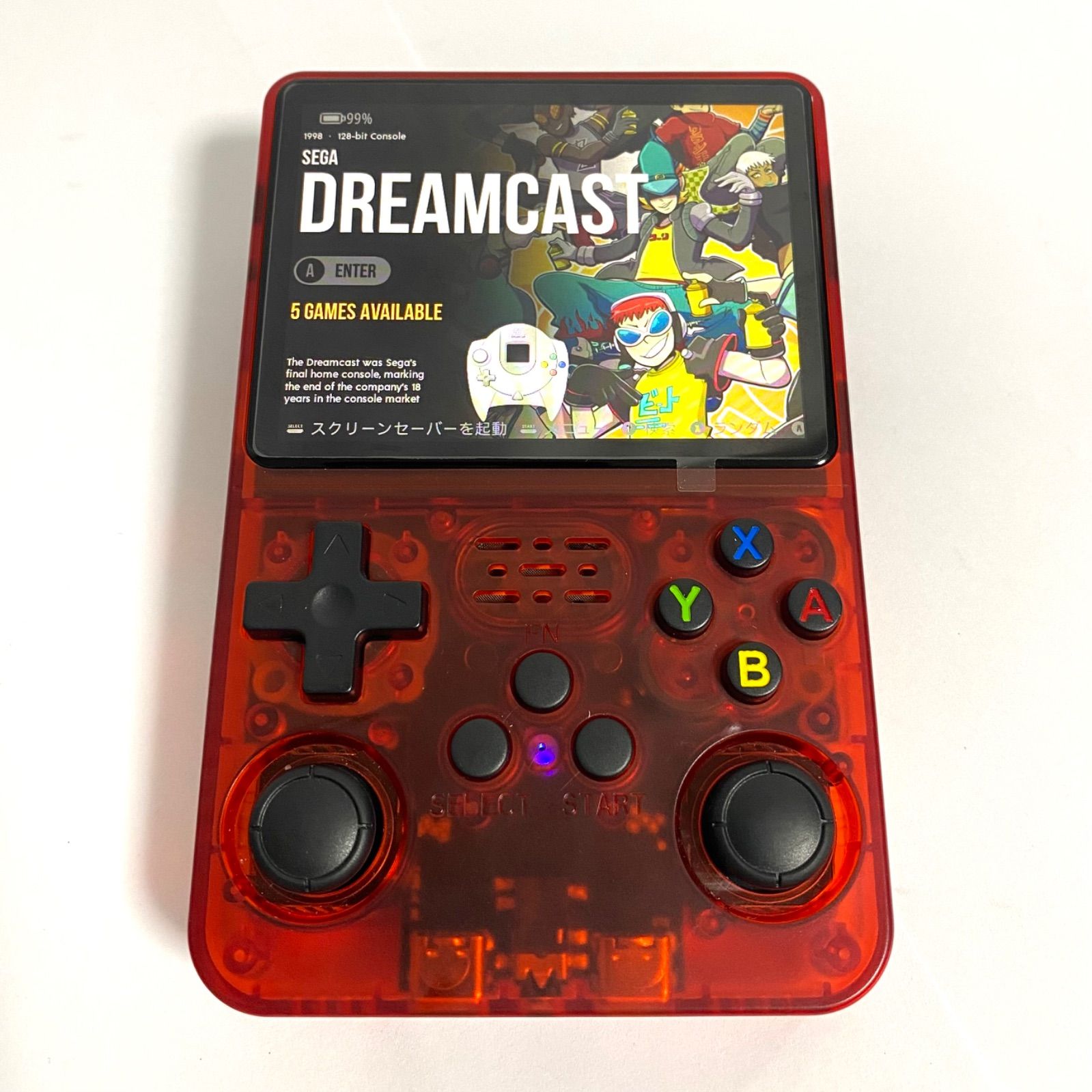 R36S ゲームコンソール スケルトン クリアレッド レトロゲーム 