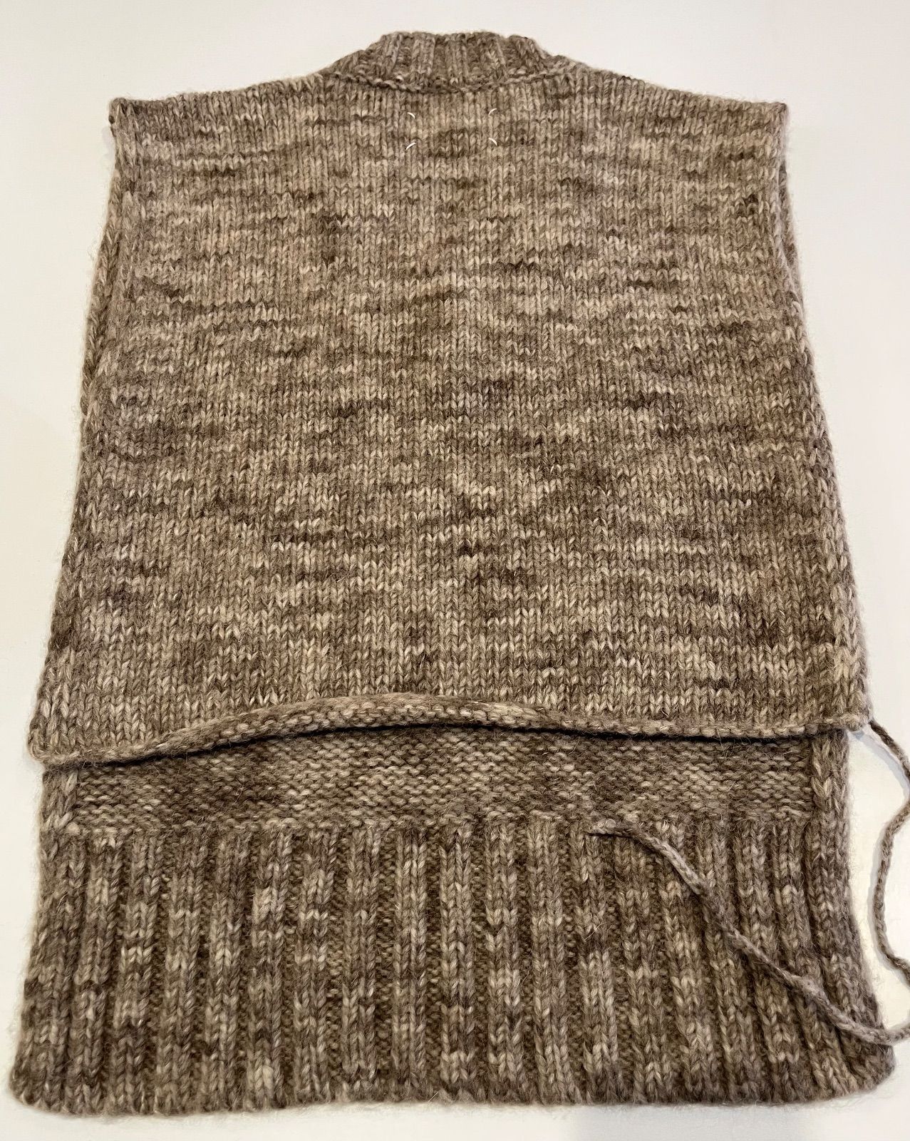  メゾン マルジェラ ベスト タバード ニット ボタニカルダイ ブラウン 正規 ニットベスト ベスト ジレ ビスチェ