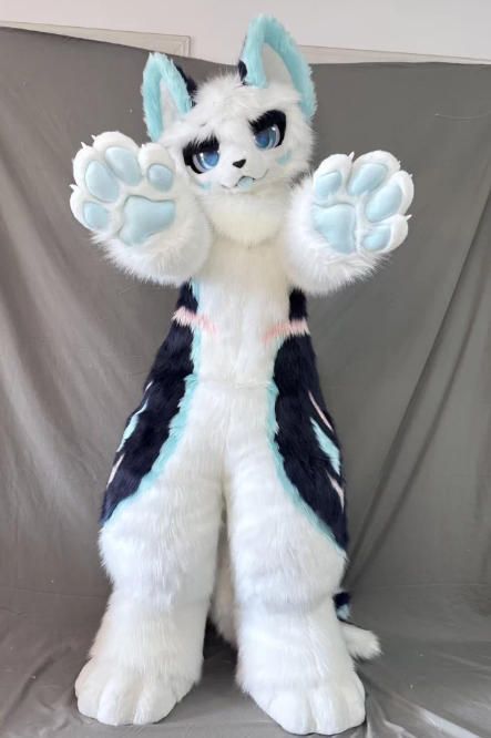 着ぐるみ ケモノ体 フルスーツ セット NO.55 青 紺色 ドラゴン 犬 全頭ヘッド ファースーツ ぬいぐるみ コスプレ コスチューム