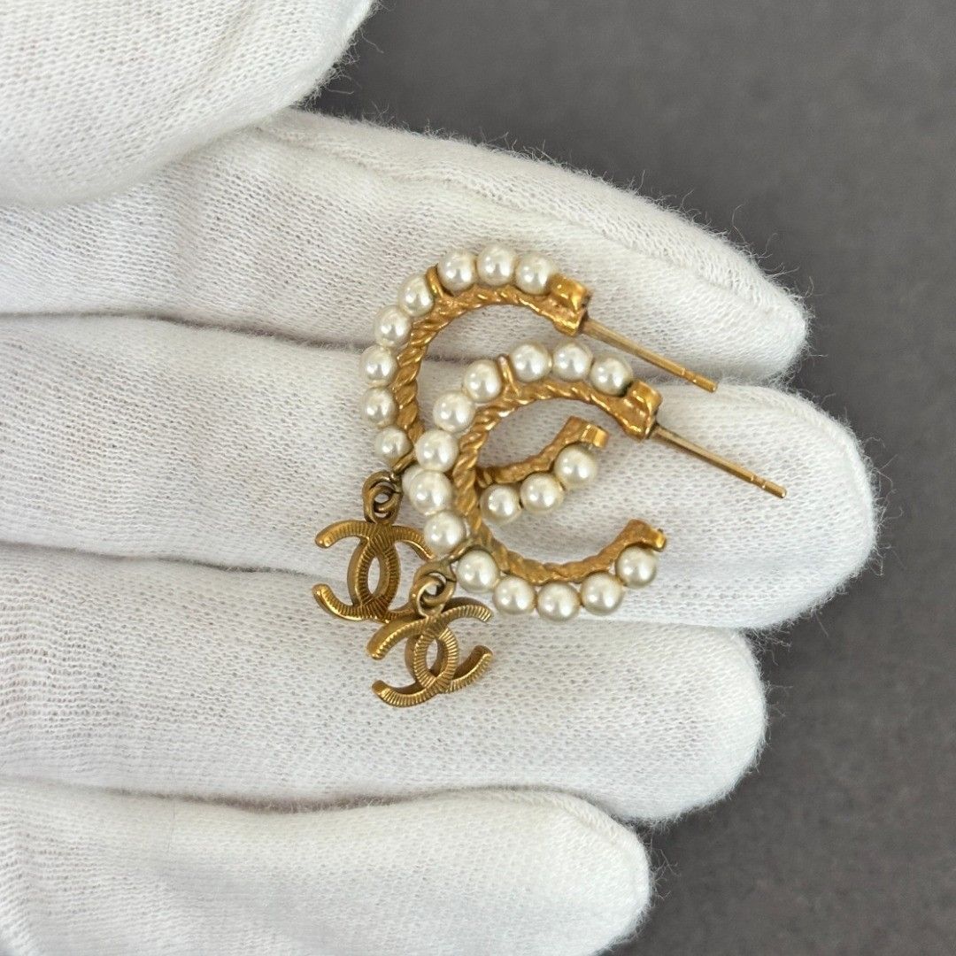 CHANEL シャネル CCロゴ パールモチーフ イヤリング