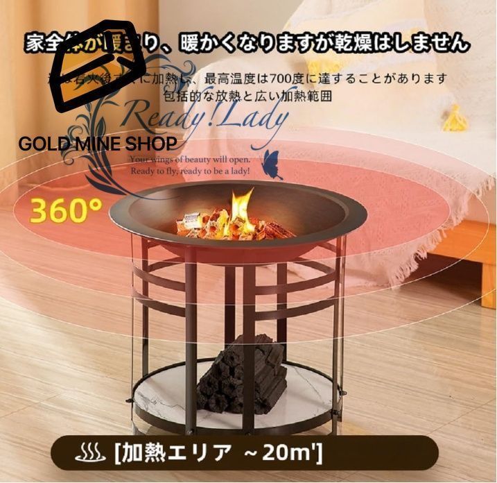 ファイヤーピット 室内暖房 焚き火台 蓋付き 炭火鉢 暖房ストーブ 家庭用アウトドア ファイヤーピットカーボン火鉢 薪暖炉 幅広い用途 屋外の娯楽 ピット キャンプ ビーチ 公園 裏庭 屋上などに最適です 大さい