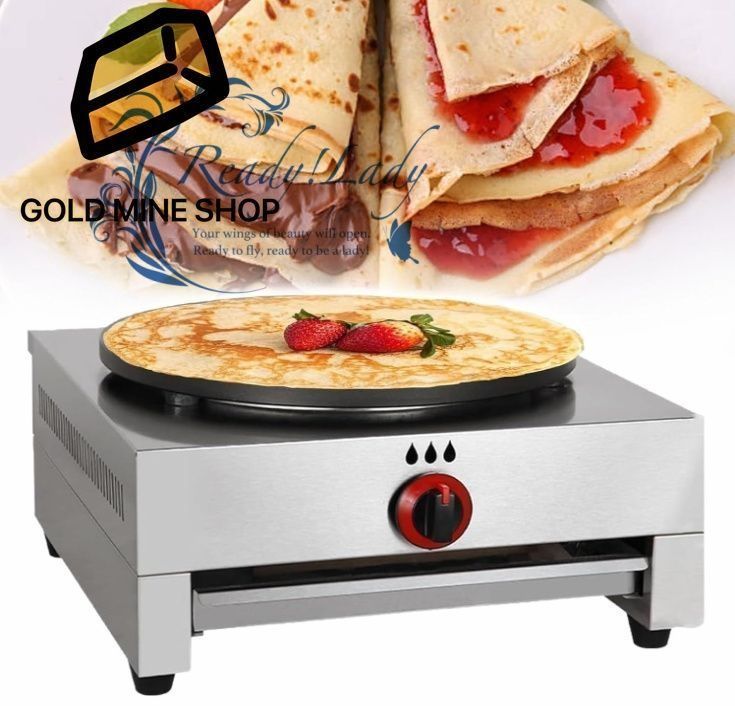 クレープメーカー&グリドルクックトップ 16インチ| 40cmパンケーキメーカー トルティーヤ用業務用ノンスティックパンケーキパンクレープグリドル ガス Gas
