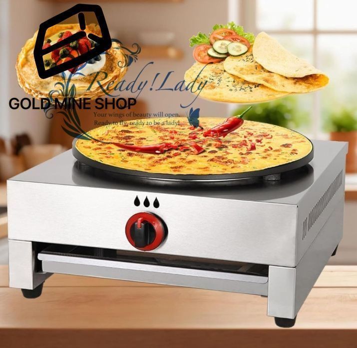 クレープメーカー&グリドルクックトップ 16インチ| 40cmパンケーキメーカー トルティーヤ用業務用ノンスティックパンケーキパンクレープグリドル ガス Gas