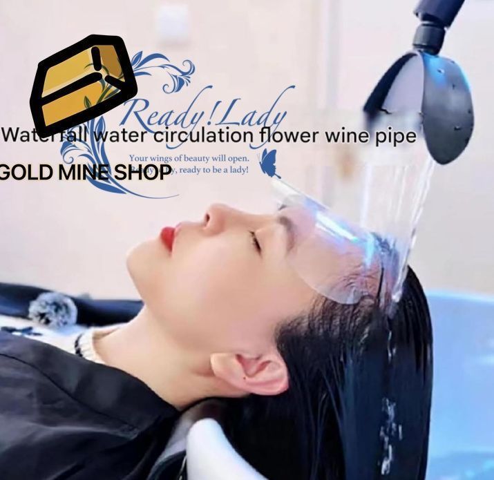 シャンプーベッドアクセサリー ウォーターフォールヘッドスパ機器 ポンプ付きヘッドスパ水出口 360°調節 な水循環フレーム サロン ヘッドスパ用