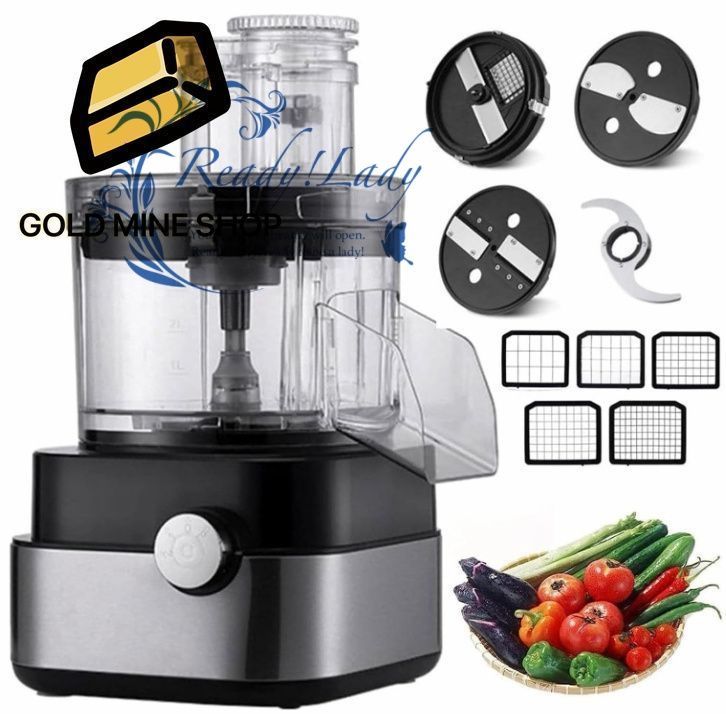 電動野菜ダイサー 業務用 家庭用 自動ダイサー 600W 野菜チョッパー 多機能 5in1 電気食品ダイサー 大口径飼料入口 刃付き 玉ねぎ ジャガイモ ニンジン キュウリ 果物と野菜カッター ダイサー フードダイサー 110V