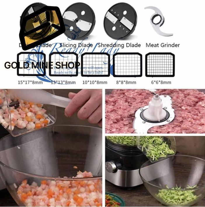 電動野菜ダイサー 業務用 家庭用 自動ダイサー 600W 野菜チョッパー 多機能 5in1 電気食品ダイサー 大口径飼料入口 刃付き 玉ねぎ ジャガイモ ニンジン キュウリ 果物と野菜カッター ダイサー フードダイサー 110V MARWIL-DEMENAGEMENTS_CH