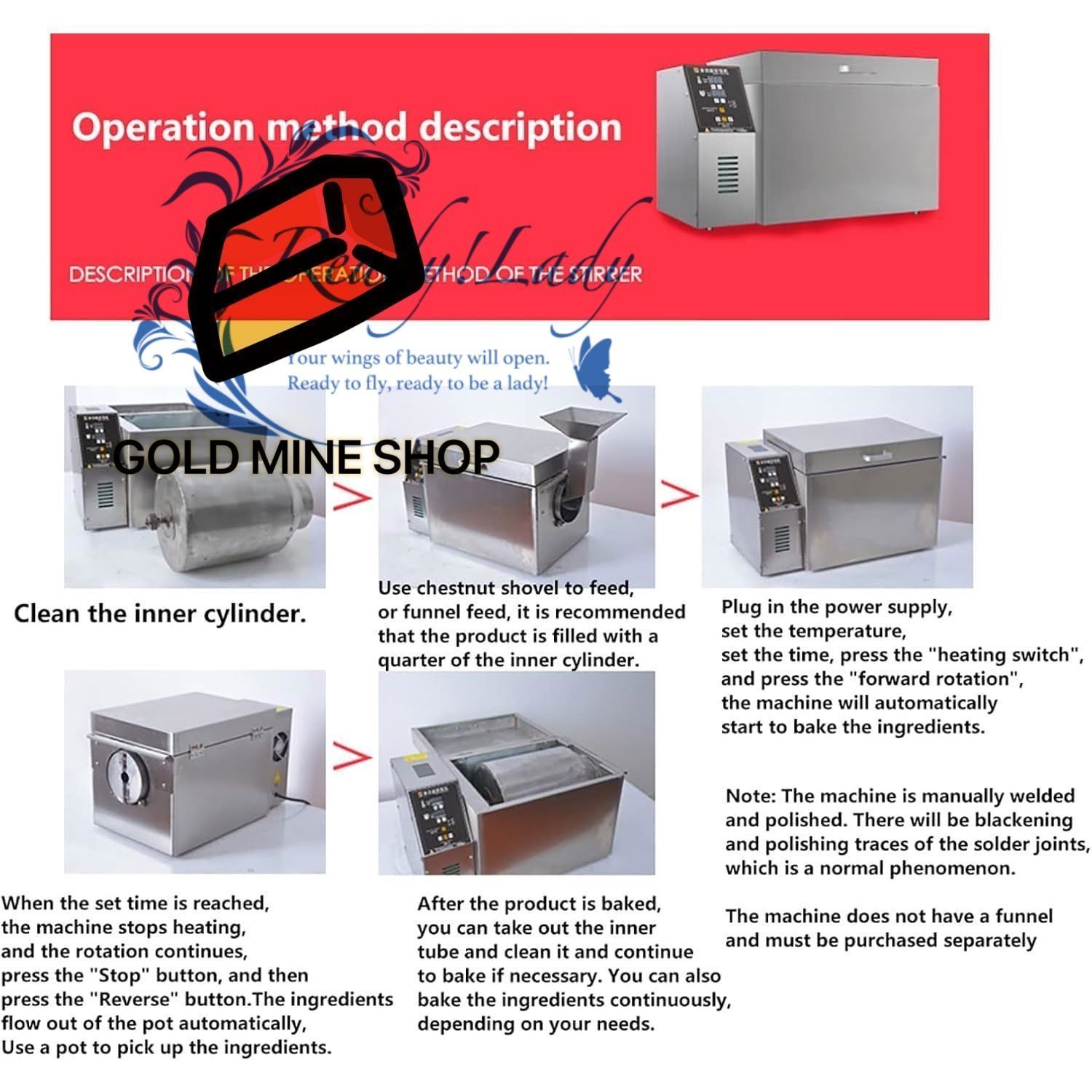 999minタイミング 4000Gステンレス鋼回転中華鍋コーヒー