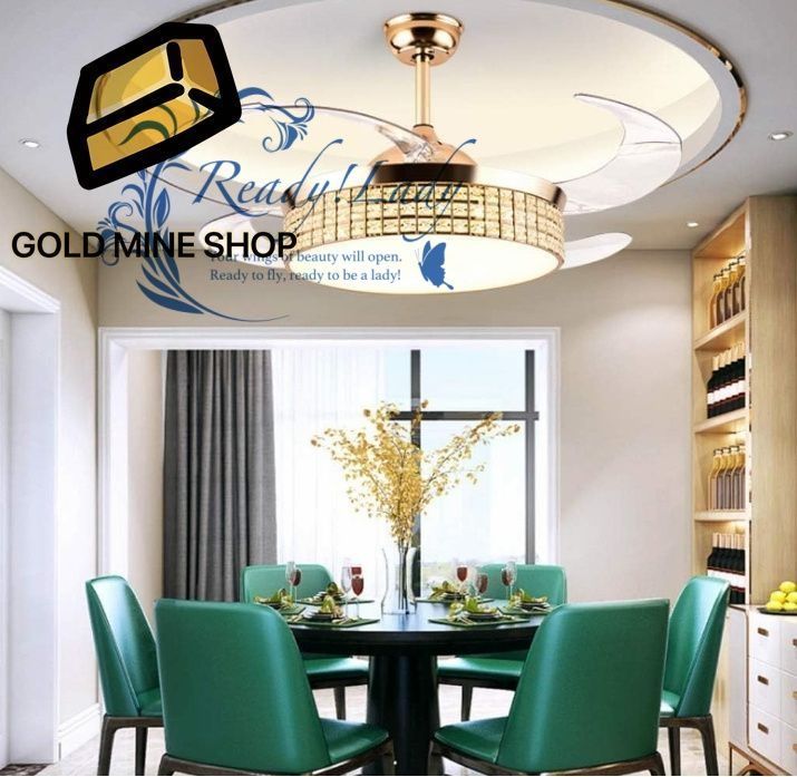 シーリングファンライトファン付き照明 LED クリスタル シーリングファン ライト ステルス ブレード ファン ライト リモコン 3 色調光 シーリングファン ライト付き シーリングライト ファン天井ファンシーリング ファン NEXPOTALLINN_EU