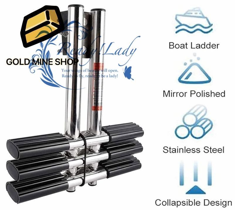ステップボートはしご ステンレス鋼の隠し折りたたみ水はしご