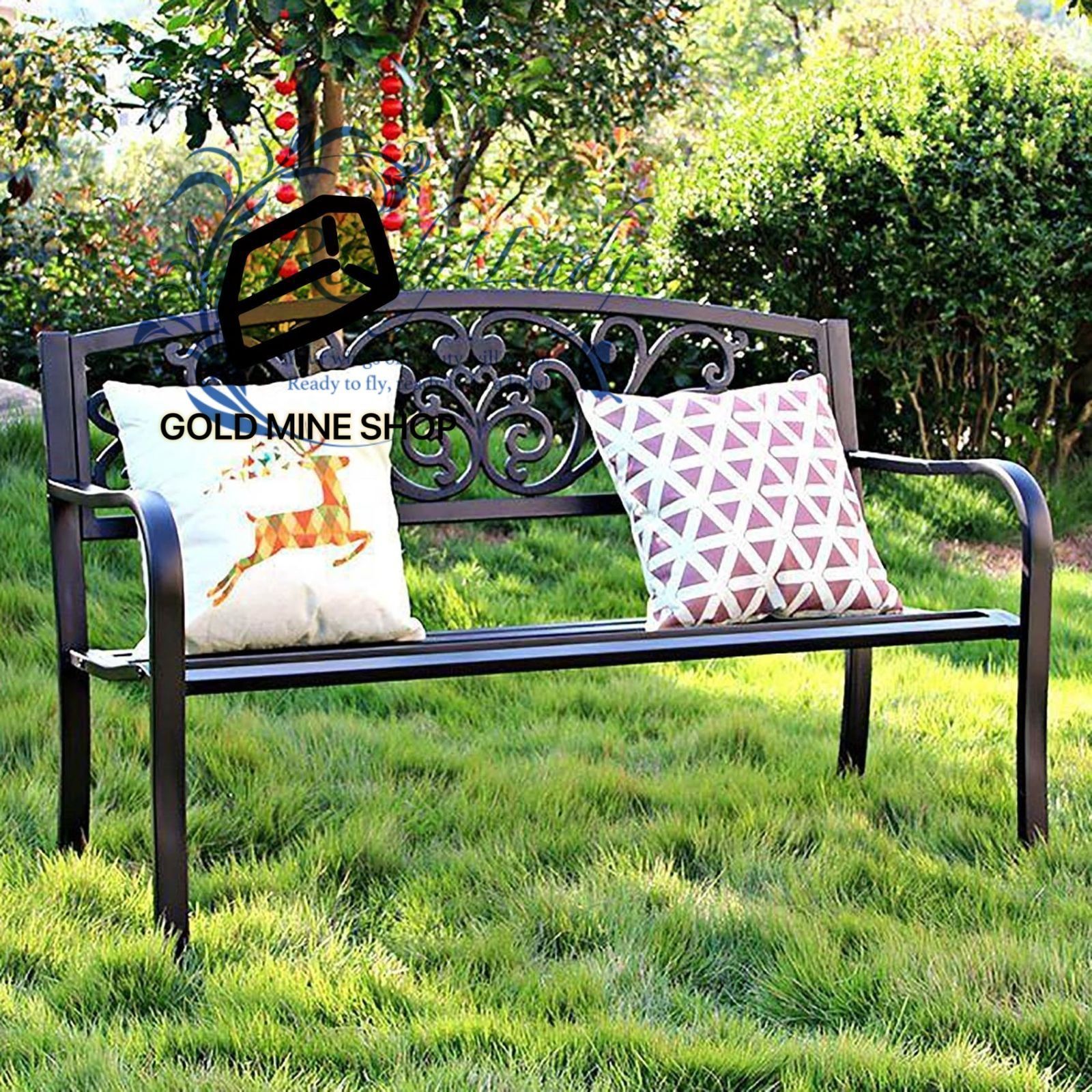 パークチェア 屋外ベンチ ガーデンチェア ベンチ アルミベンチ ガーデンベンチ 130X60X85CM 屋外 ガーデンチェア 庭のベンチ 炭素鋼シートプレート ステンレススチールの 防水と日焼け止め 公園 庭園に最適