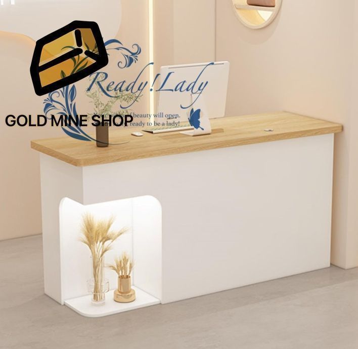 レジカウンター カウンターテーブル 受付カウンター 組み立てレジ台 木製のレセプショ レジ係カウンタ 受付台 受付デスク 120*50*90cm 左