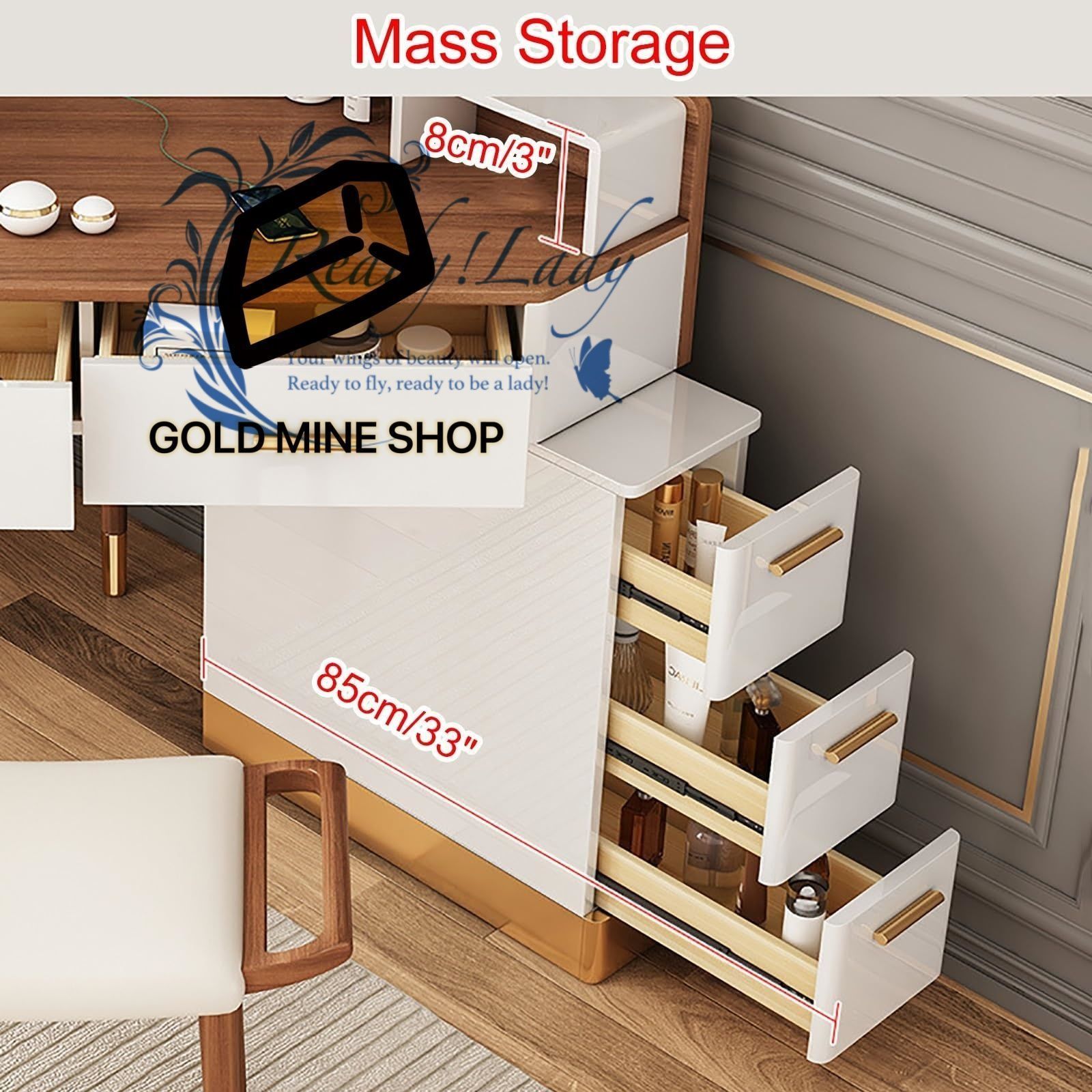 鏡付きバニティデスク