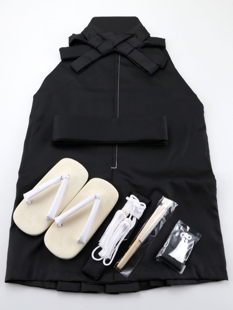 男の子 七五三 袴セット 紐下60cm 6点セット ブラック 箱入り dk-27