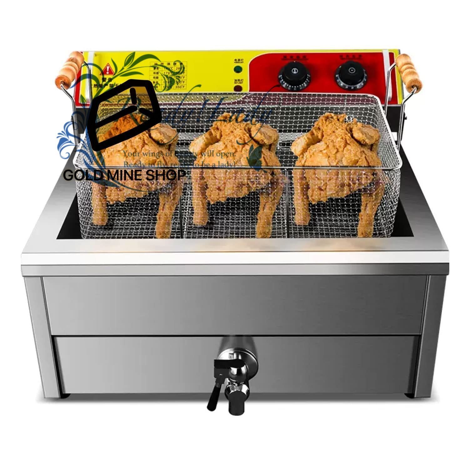 18L 電気式ディープ ファット フライヤー フライ マシン ディープ フライヤー 研磨ステンレス 家庭用および業務用 フライドポテト