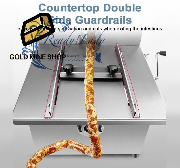 なパネル付きステンレス製結束ストラップ機 折りたたみ式ハンドルと肉詰めハム用フットパッド付き手動巻きリンカー