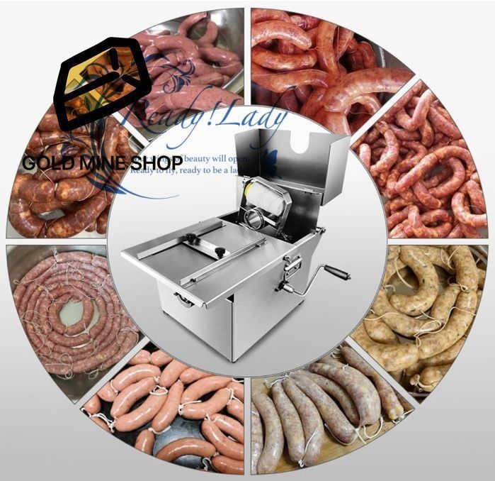 業務用ソーセージ結び機 長さ調節 なパネル付きステンレス製結束ストラップ機 折りたたみ式ハンドルと肉詰めハム用フットパッド付き手動巻きリンカー WWW_OPDRERGINERDOGAN_COM