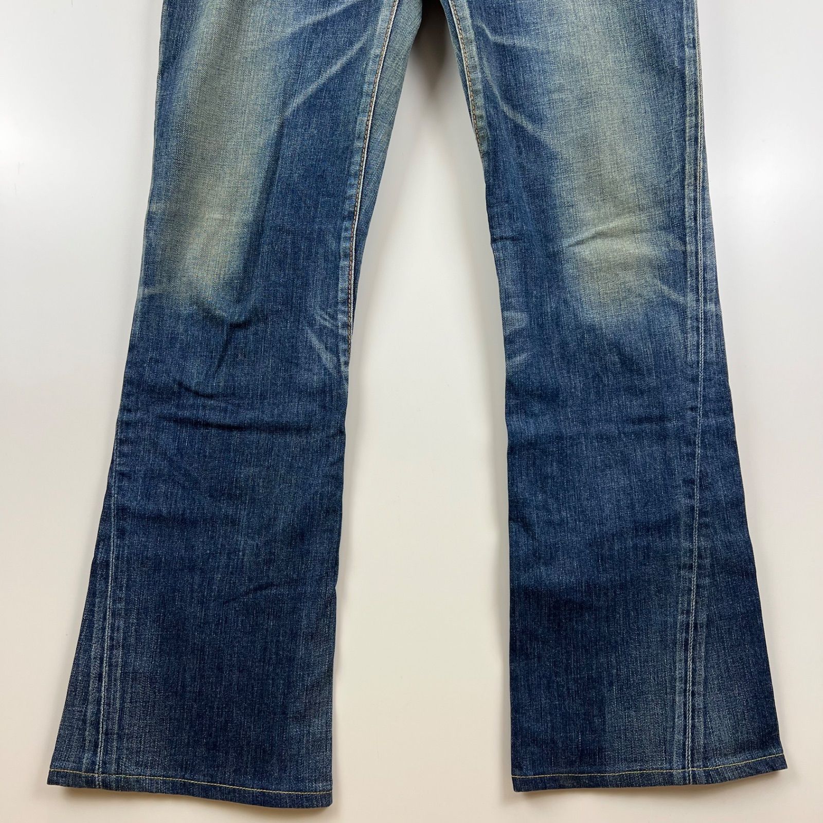 EDWIN 00s y2k archive BLUE TRIP leather flare denim pants 30 