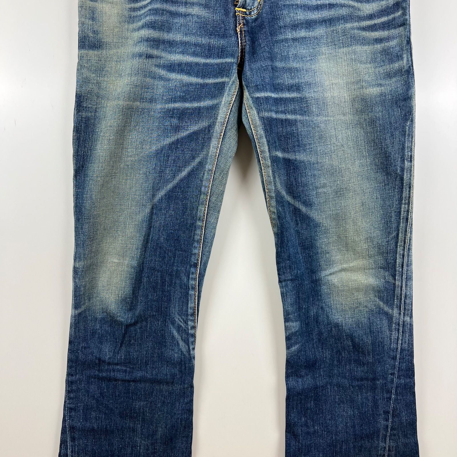 EDWIN 00s y2k archive BLUE TRIP leather flare denim pants 30